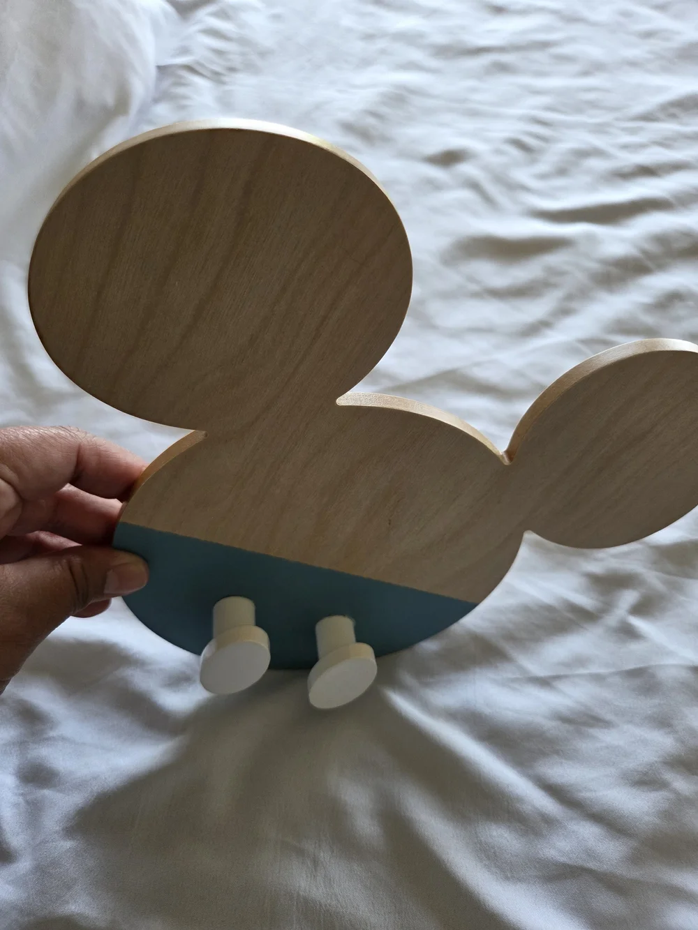 Disney | Wooden Mouse Silhouette Hook in Natural Wood